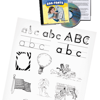 Zoo-Fonts In English and Spanish with Zoo-Clipart CFE2139