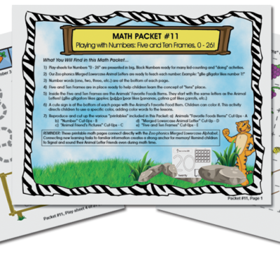 Safari Math Adventures 11 - Playing with Numbers Five and Ten Frames 0-26 (digital)