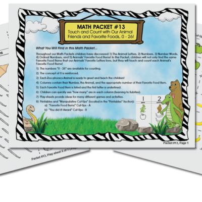 Safari Math Adventures 13 - Touch and Count with Our Animal Friends’ Favorite Foods 0 – 26 (digital)