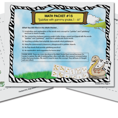 Safari Math Adventures 15 - Subitize with sammy snake 1 - 6 (digital)